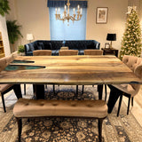 Custom Walnut Epoxy Resin River Table Green Resin WRT-47