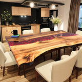 Custom Walnut Epoxy Resin River Table Red Resin WRT-35