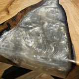 Custom Walnut Epoxy Resin River Table Silver Resin WRT-32