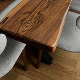 Custom Black Walnut Epoxy Resin River Table White Resin BRT-90