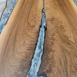 Custom Walnut Epoxy Resin River Table White Resin WRT-33