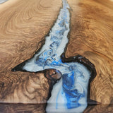 Custom Walnut Epoxy Resin River Table White Resin WRT-33