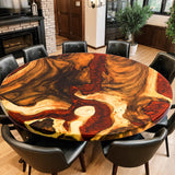 Custom Walnut Epoxy Resin Round Coffee Table Red Resin CRT-55