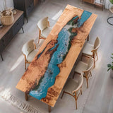 Custom Poplar Epoxy Wave Conference Table PRT-06