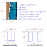 Artisan Glow Poplar Ocean Resin Epoxy Lounge Table LED Lights PRT-14