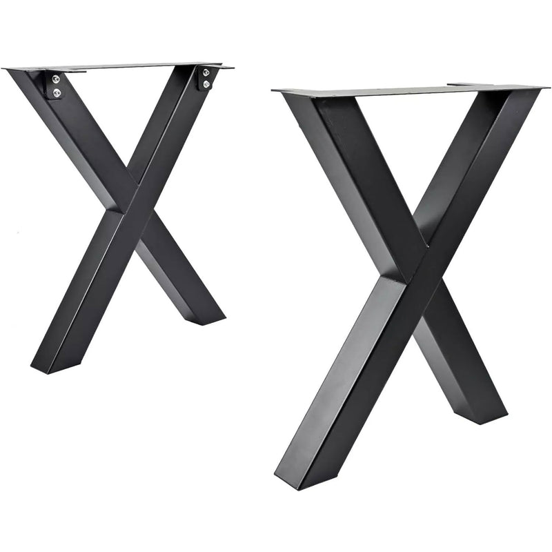 Black Metal X-Shaped Table Legs L011