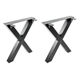 Black Metal X-Shaped Table Legs L011