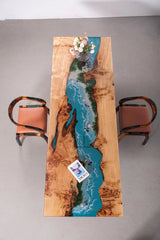 Custom Poplar Epoxy Wave Conference Table PRT-06