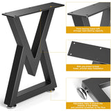 Black Metal V-Shape Table Legs L006