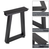 Black Metal Trapezoid Table Legs L007