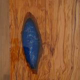 Custom Olive Blue Waves Epoxy Resin River Dining Table ORT-59
