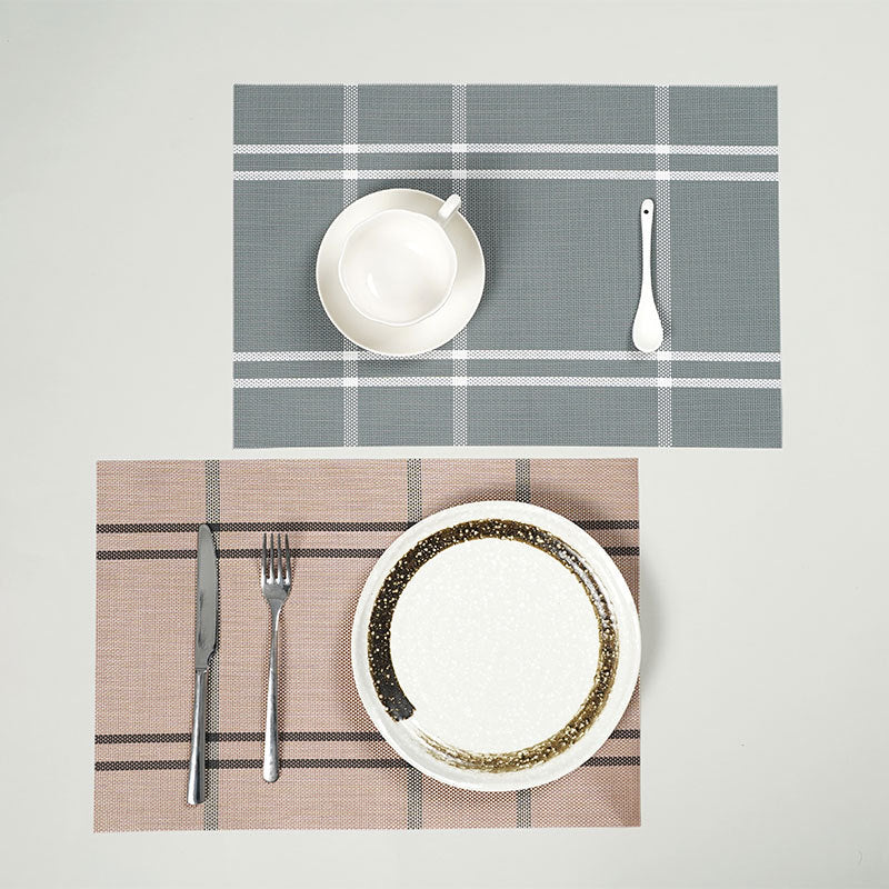 PVC Woven Placemats European Striped and Checkered Patterns