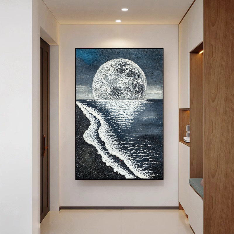 Hand-painted Oil Painting Living Room Decorative Painting Three-dimensional Textured Wave Wall Hanging
