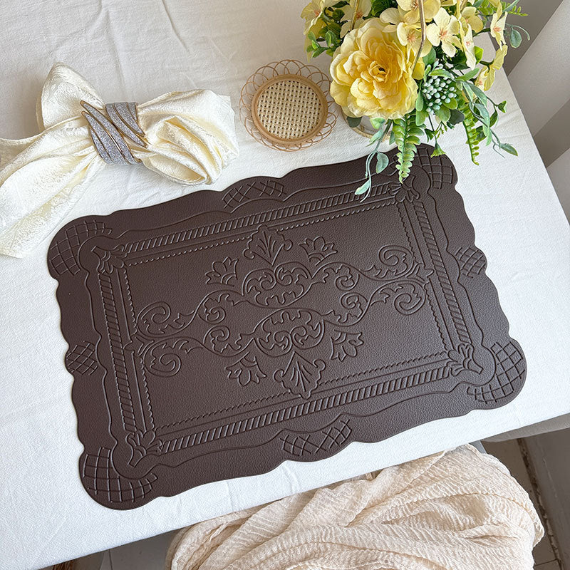 PVC Placemats Retro Style European Creative Mats Nordic waterproof Oil-proof Western Placemats