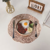 Creative Round  Leaf Placemat PVC Placemats Waterproof Oil-proof Hollow Decorative Placemats