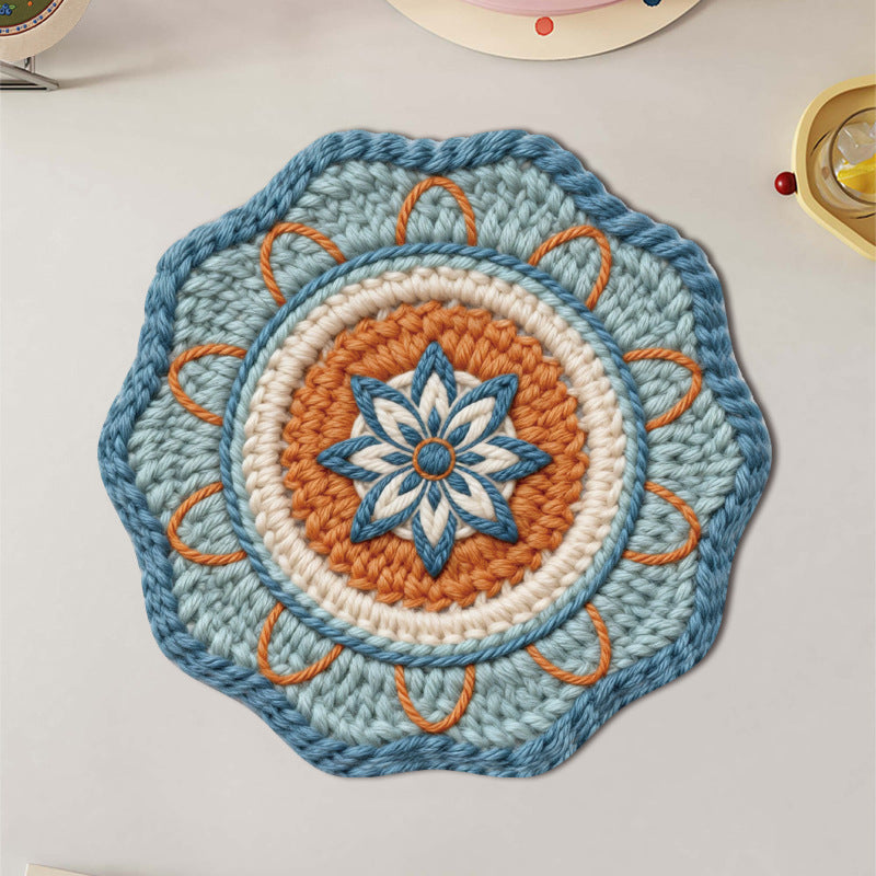 Imitation Woven Mandala Coffee Coaster Placemat Heat Insulated Placemat