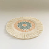 Nordic Bohemian Woven Cotton Coaster Placemat Fabric Tassel Heat-insulated Mat