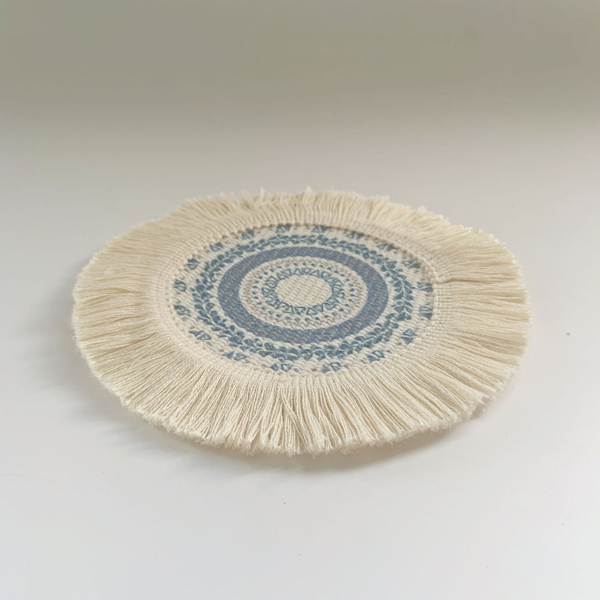 Nordic Bohemian Woven Cotton Coaster Placemat Fabric Tassel Heat-insulated Mat