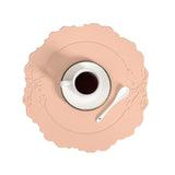 Round Embossed Coaster Retro Style European Creative Mats Nordic Placemats Waterproof Oil-proof