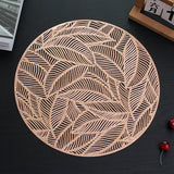 PVC Hollowed-out Leaf Placemats Waterproof Oil-proof Heat-insulating Plate Mats