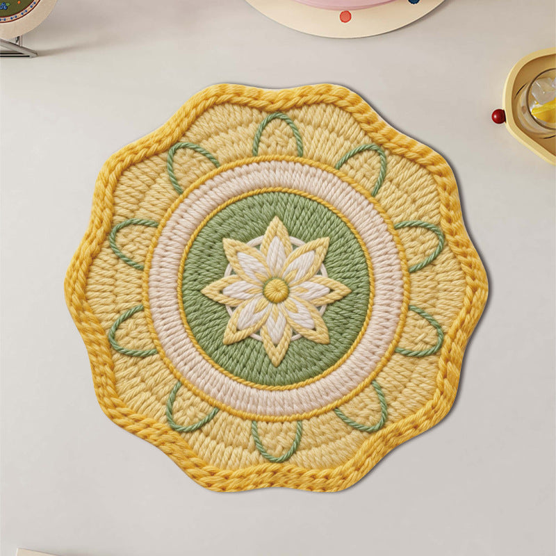 Imitation Woven Mandala Coffee Coaster Placemat Heat Insulated Placemat