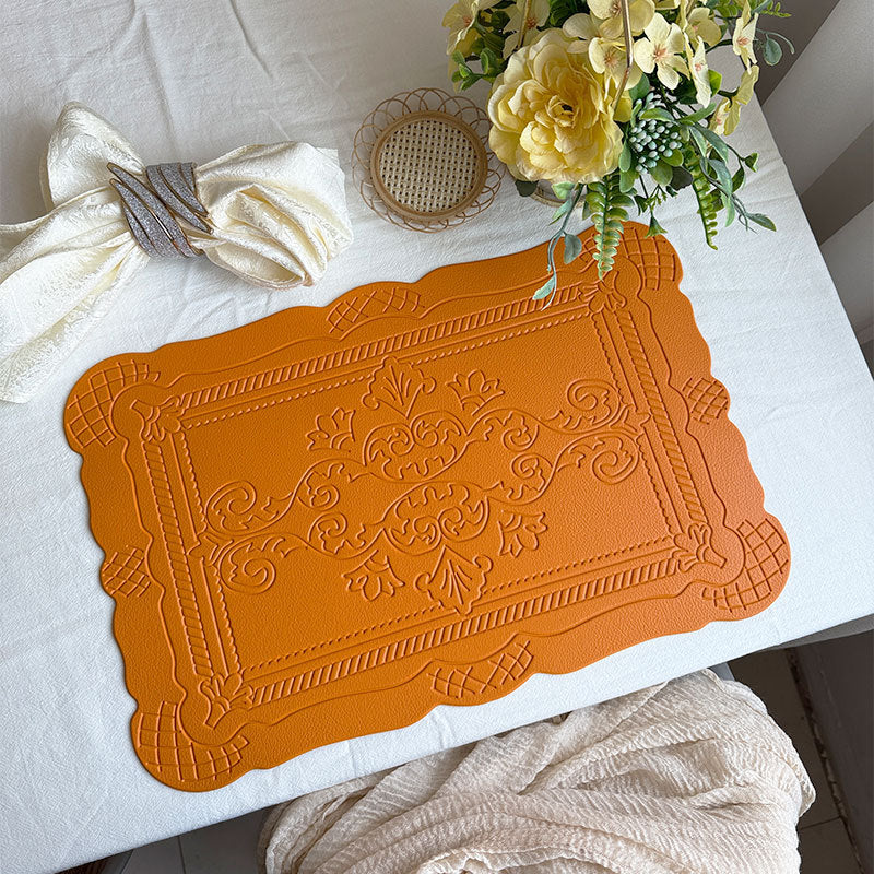PVC Placemats Retro Style European Creative Mats Nordic waterproof Oil-proof Western Placemats