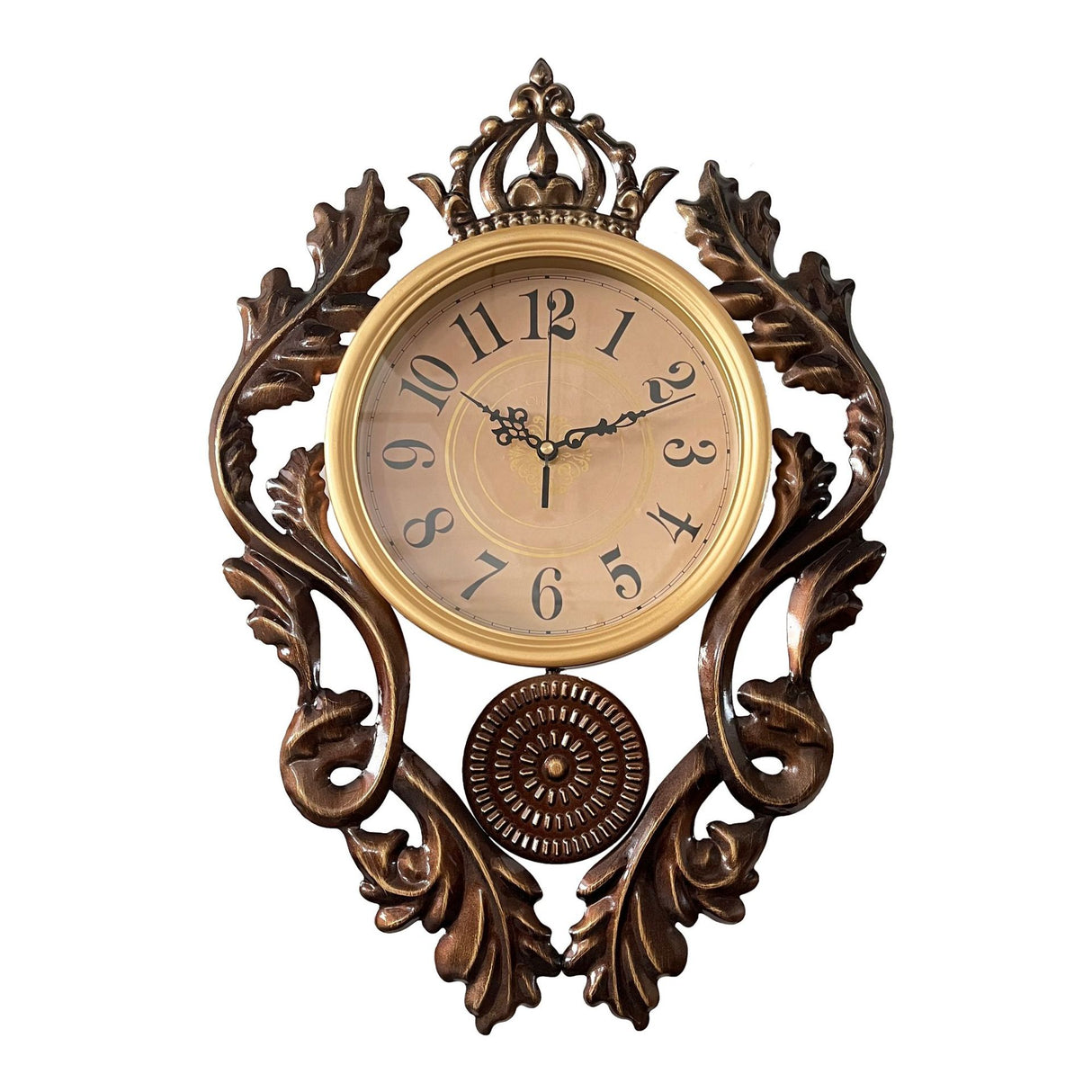 Retro Palace-style Carved Wrought Iron Wall Clock Luxury Livingroom Wall Decoration