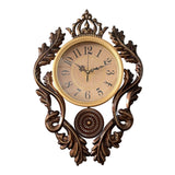 Retro Palace-style Carved Wrought Iron Wall Clock Luxury Livingroom Wall Decoration