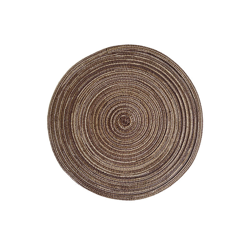 Nordic Style Faux Cotton Yarn Round Ramie Woven Coaster heat-insulating Plate mat Placemats