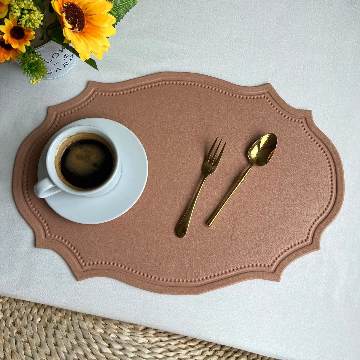 Leather Placemats Retro Style European Creative Mats Nordic waterproof Oil-proof Western Placemats