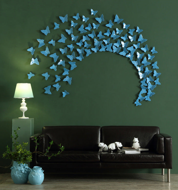 Ceramic Butterfly Creative 3D Wall Hanging Sofa TV Background Wall Home Soft Decoration DIY