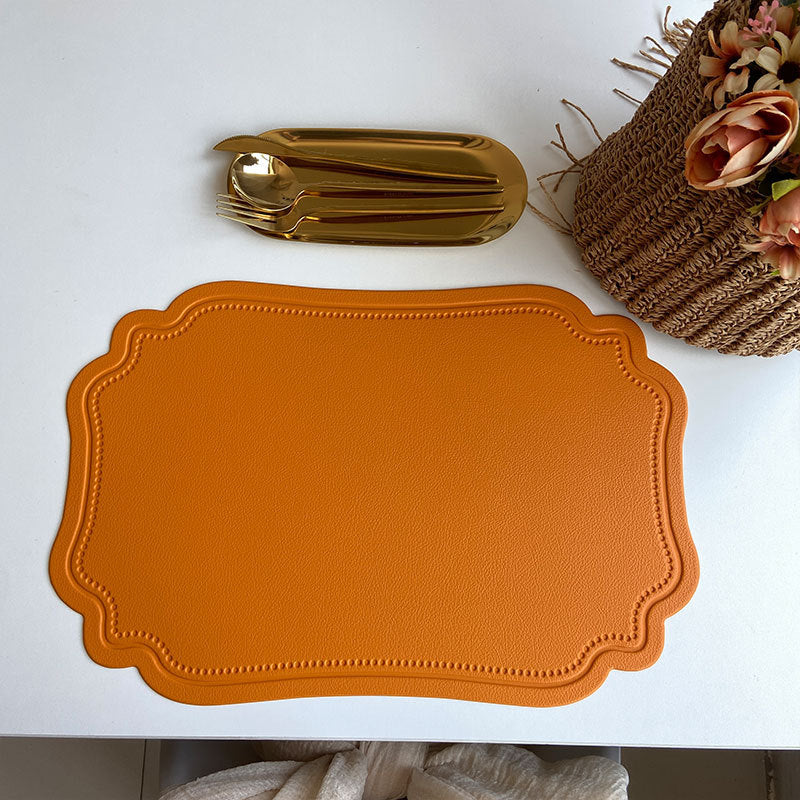 Leather Placemats Retro Style European Creative Mats Nordic Waterproof Oil-proof Western Placemats