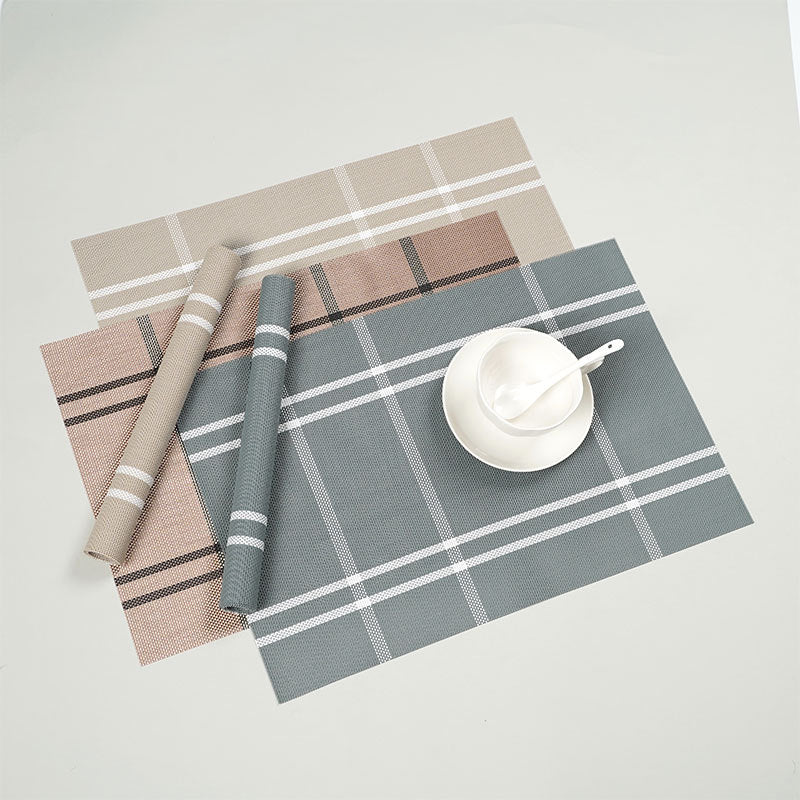 PVC Woven Placemats European Striped and Checkered Patterns