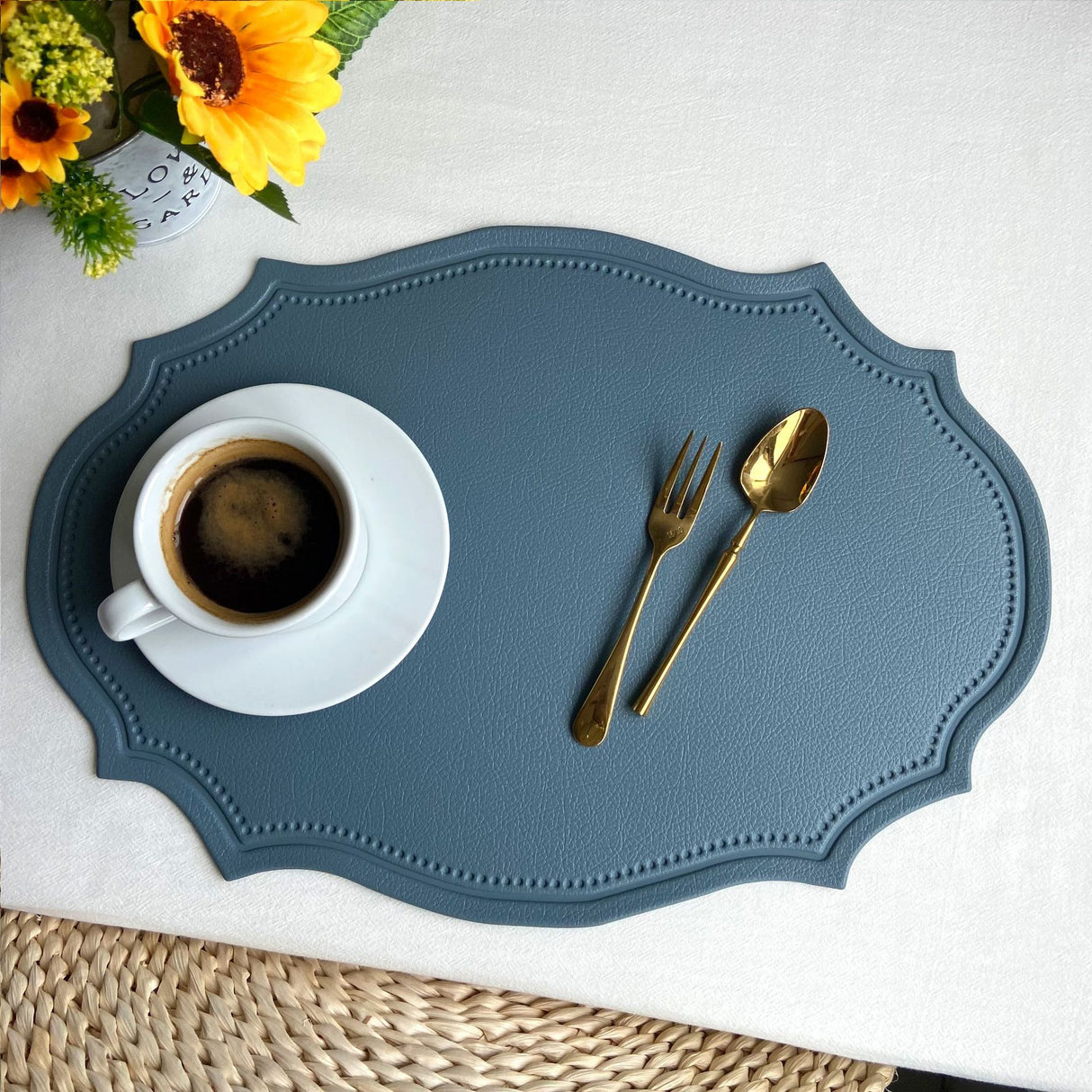 Leather Placemats Retro Style European Creative Mats Nordic waterproof Oil-proof Western Placemats