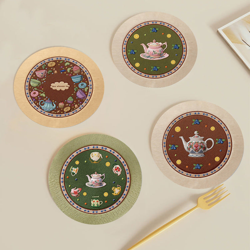 Retro-chic Coffee Coaster Heat-resistant Cute placemat Luxurious mat Teacup Mat