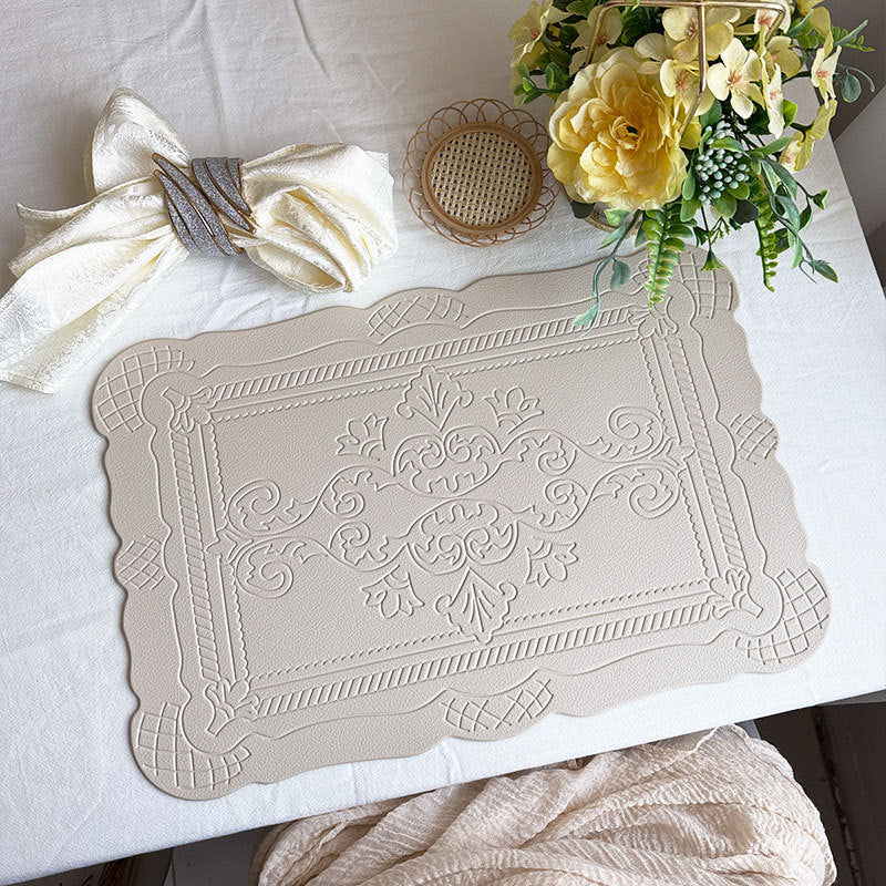PVC Placemats Retro Style European Creative Mats Nordic waterproof Oil-proof Western Placemats