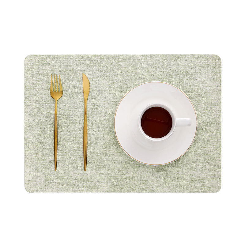 Leather Placemat Textured Fabric Waterproof Oil-proof Nordic Style Heat-insulating Mat