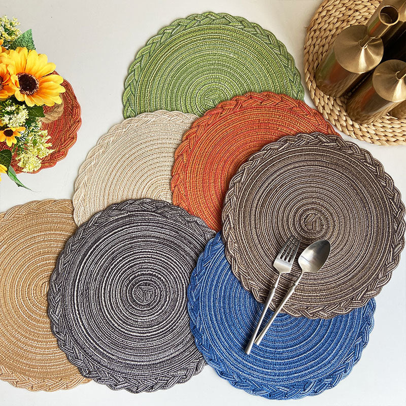 Faux Cotton Yarn Placemats, cable knit, Heat-insulating Mats Coasters
