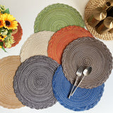 Faux Cotton Yarn Placemats, cable knit, Heat-insulating Mats Coasters