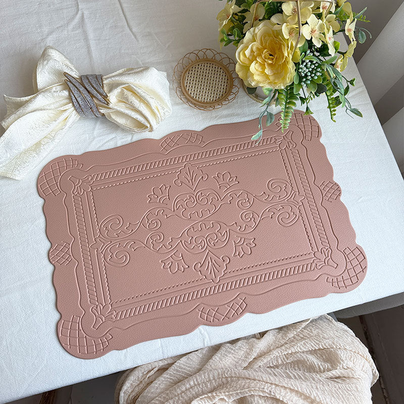 PVC Placemats Retro Style European Creative Mats Nordic waterproof Oil-proof Western Placemats
