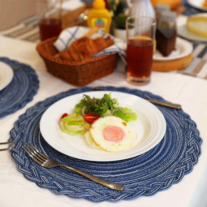 Faux Cotton Yarn Placemats, cable knit, Heat-insulating Mats Coasters