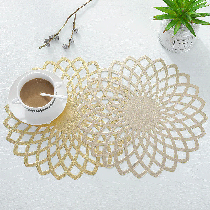 PVC Hollowed-out Placemats Tablemats Non-slip Waterproof No-wash Heat-insulating Mats