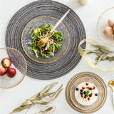 Nordic Style Faux Cotton Yarn Round Ramie Woven Coaster heat-insulating Plate mat Placemats