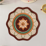Imitation Woven Mandala Coffee Coaster Placemat Heat Insulated Placemat