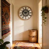 Retro Mandala Silent Wall Clock Living Room Roman Numeral Quartz Movement Clock