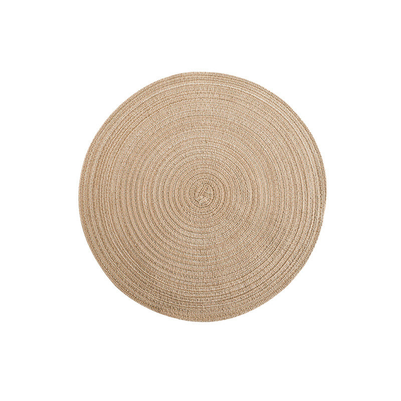 Nordic Style Faux Cotton Yarn Round Ramie Woven Coaster heat-insulating Plate mat Placemats