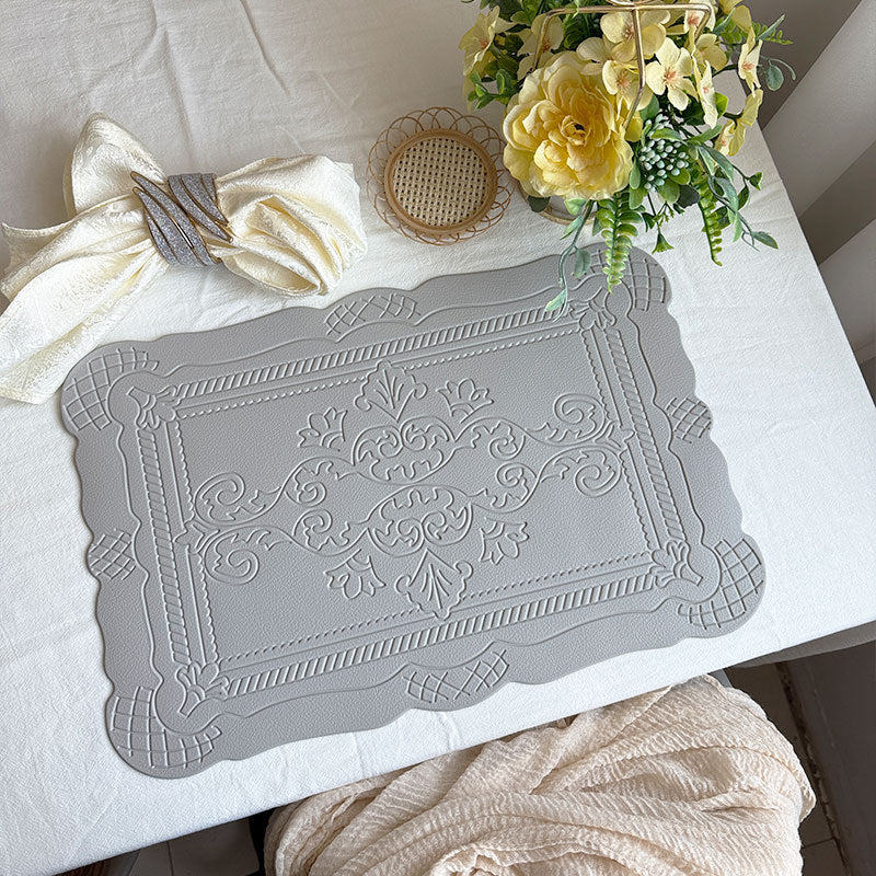 PVC Placemats Retro Style European Creative Mats Nordic waterproof Oil-proof Western Placemats
