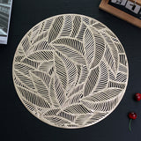PVC Hollowed-out Leaf Placemats Waterproof Oil-proof Heat-insulating Plate Mats