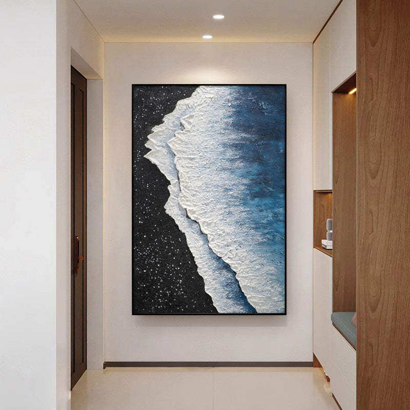 Hand-painted Oil Painting Living Room Decorative Painting Three-dimensional Textured Wave Wall Hanging