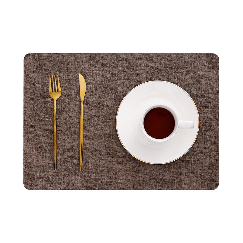 Leather Placemat Textured Fabric Waterproof Oil-proof Nordic Style Heat-insulating Mat